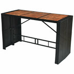 Ensemble de bar en rotin et osier Gymax 7 pièces avec table en bois