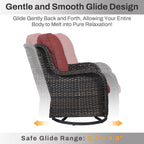 Ensemble de mobilier d'extérieur Gymojoy 4 pièces, 2 fauteuils pivotants, un canapé 3 places et une table avec foyer de 55 000 BTU