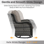 Ensemble de mobilier d'extérieur Gymojoy 4 pièces, 2 fauteuils pivotants, un canapé 3 places et une table avec foyer de 55 000 BTU