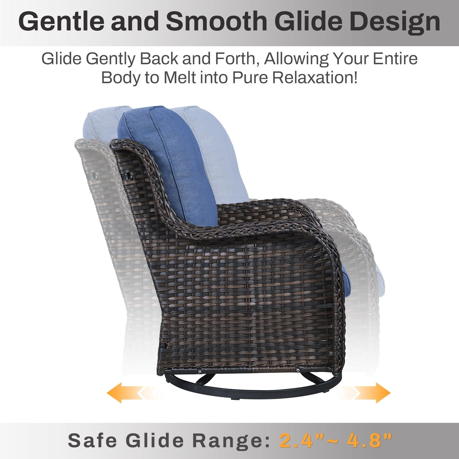 Ensemble de mobilier d'extérieur Gymojoy 4 pièces, 2 fauteuils pivotants, un canapé 3 places et une table avec foyer de 55 000 BTU