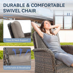 Ensemble de 3 meubles d'extérieur avec table et chaises pivotantes Gymojoy