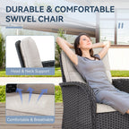 Ensemble de 3 meubles d'extérieur avec table et chaises pivotantes Gymojoy