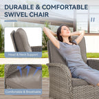 Ensemble de 3 meubles d'extérieur avec table et chaises pivotantes Gymojoy