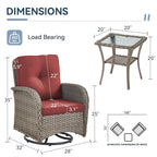 Ensemble de 3 meubles d'extérieur avec table et chaises pivotantes Gymojoy