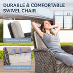 Ensemble de 3 meubles d'extérieur avec table et chaises pivotantes Gymojoy