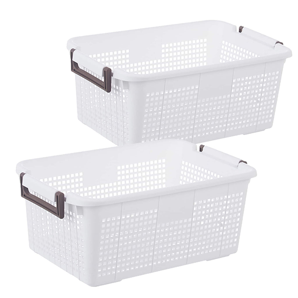 Panier de rangement empilable HANAMYA avec poignée | Bac de rangement, lot de 4