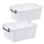 Panier de rangement empilable HANAMYA avec poignée | Bac de rangement, lot de 4
