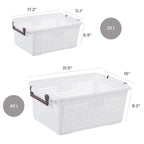 Panier de rangement empilable HANAMYA avec poignée | Bac de rangement, lot de 4