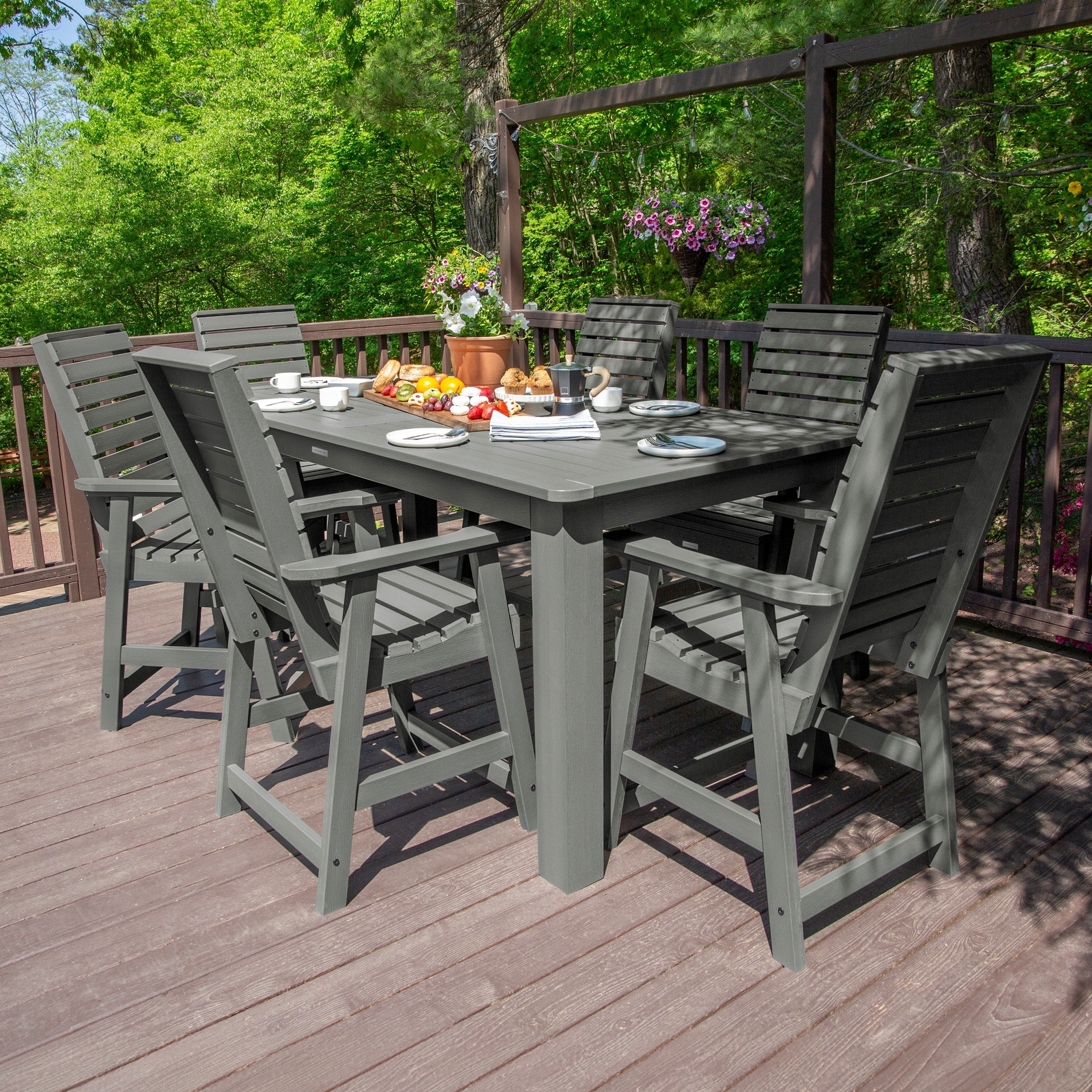 Ensemble de salle à manger d'extérieur 7 pièces HIGHWOOD - Table 42 x 84