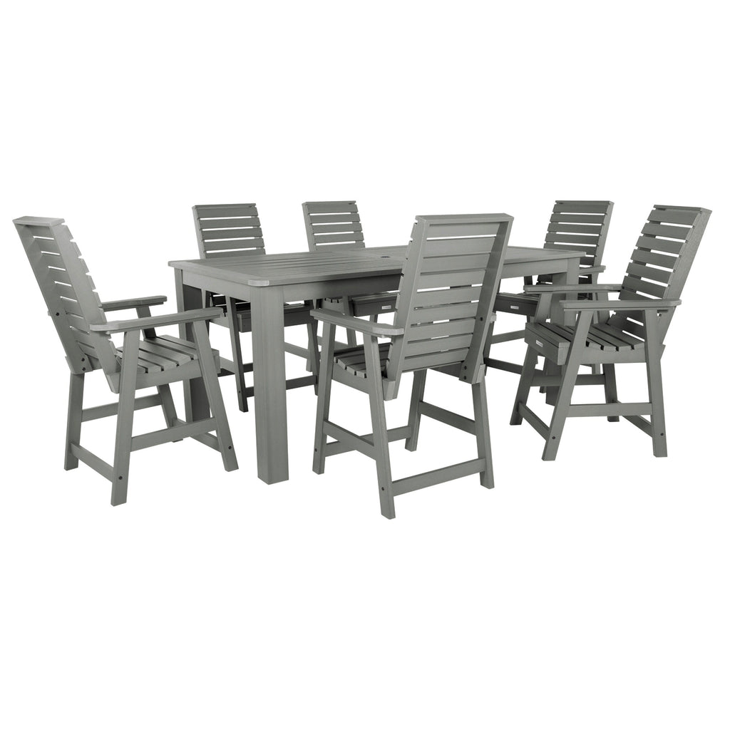 Ensemble de salle à manger d'extérieur 7 pièces HIGHWOOD - Table 42 x 84