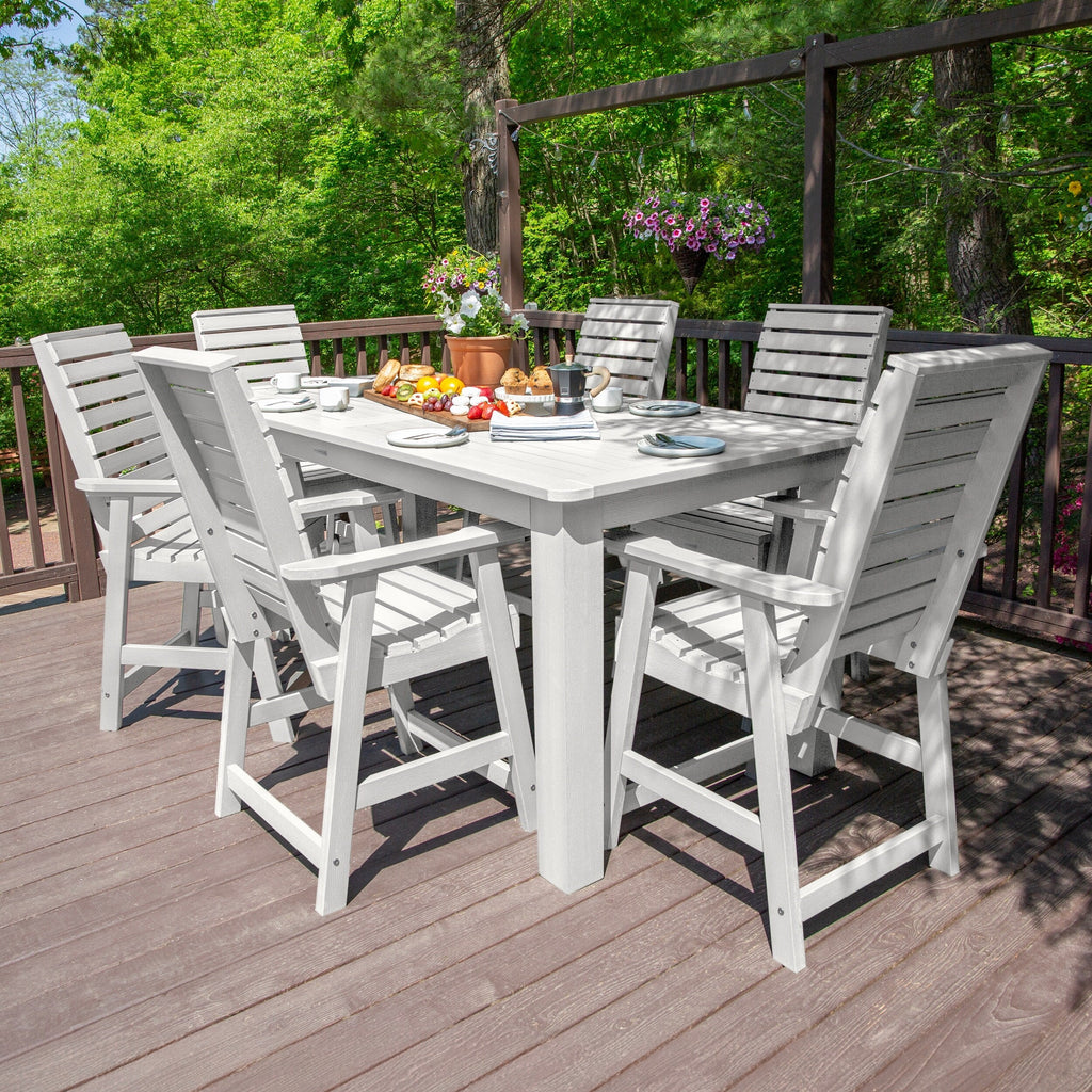 Ensemble de salle à manger d'extérieur 7 pièces HIGHWOOD - Table 42 x 84