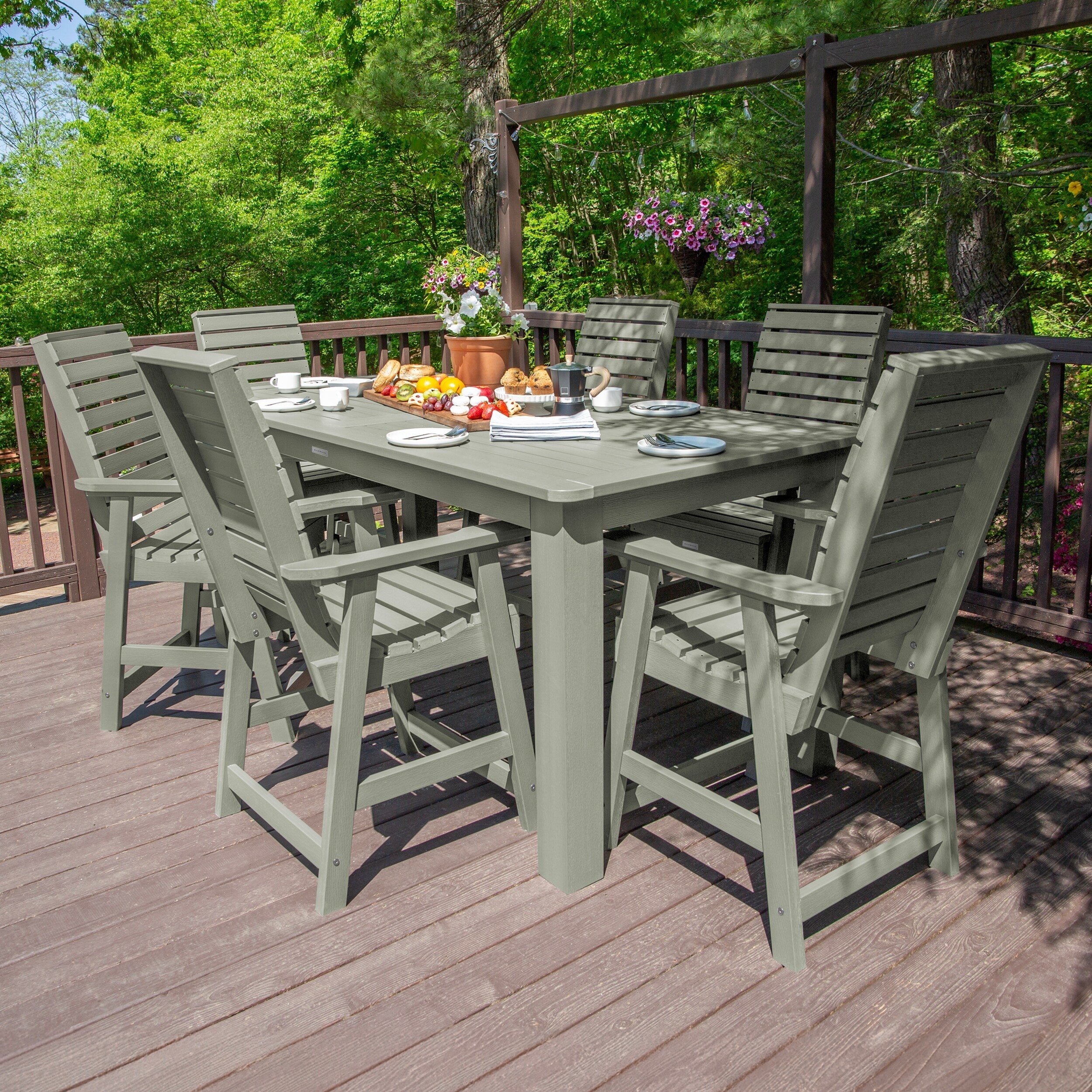 Ensemble de salle à manger d'extérieur 7 pièces HIGHWOOD - Table 42 x 84