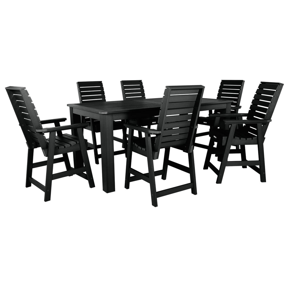 Ensemble de salle à manger d'extérieur 7 pièces HIGHWOOD - Table 42 x 84