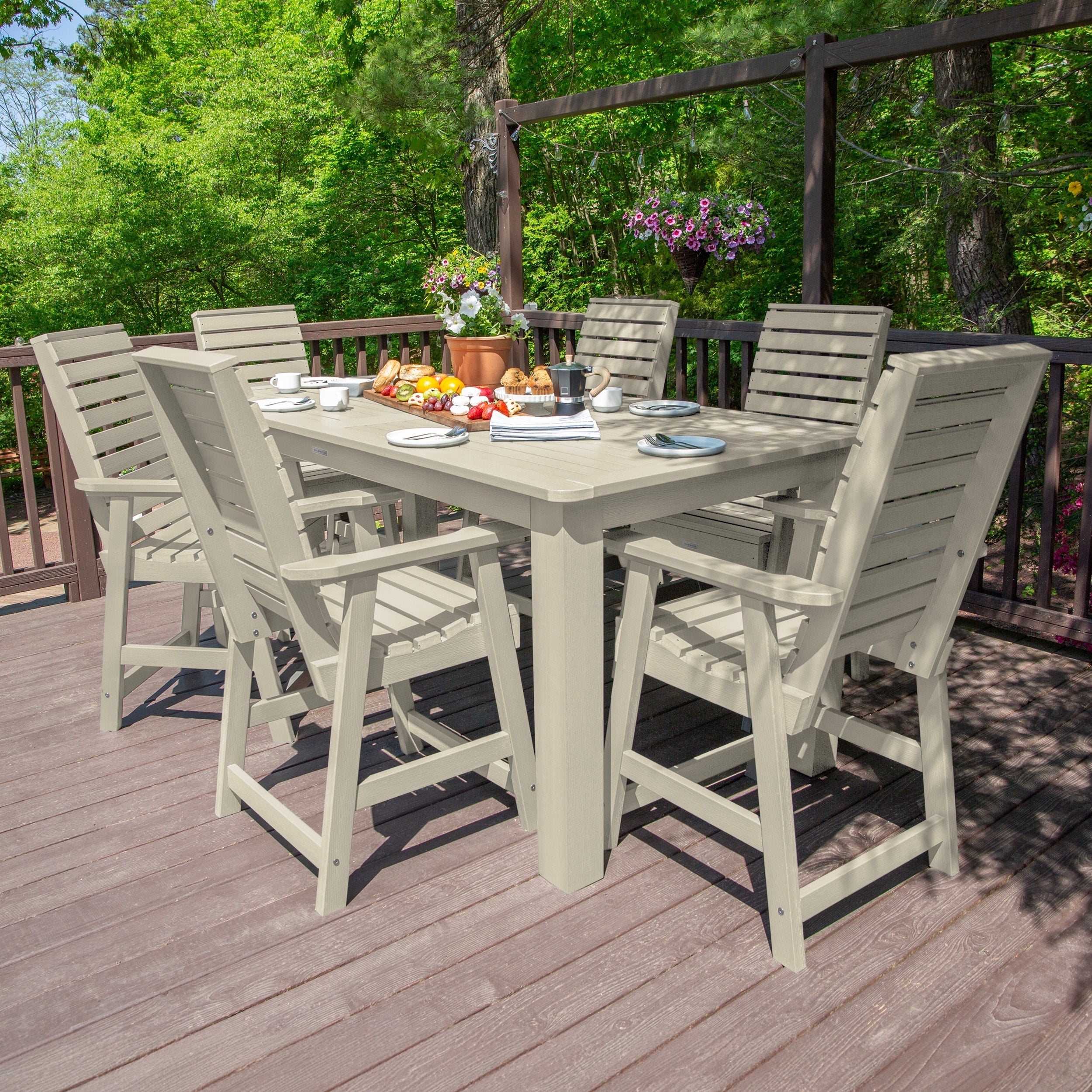 Ensemble de salle à manger d'extérieur 7 pièces HIGHWOOD - Table 42 x 84