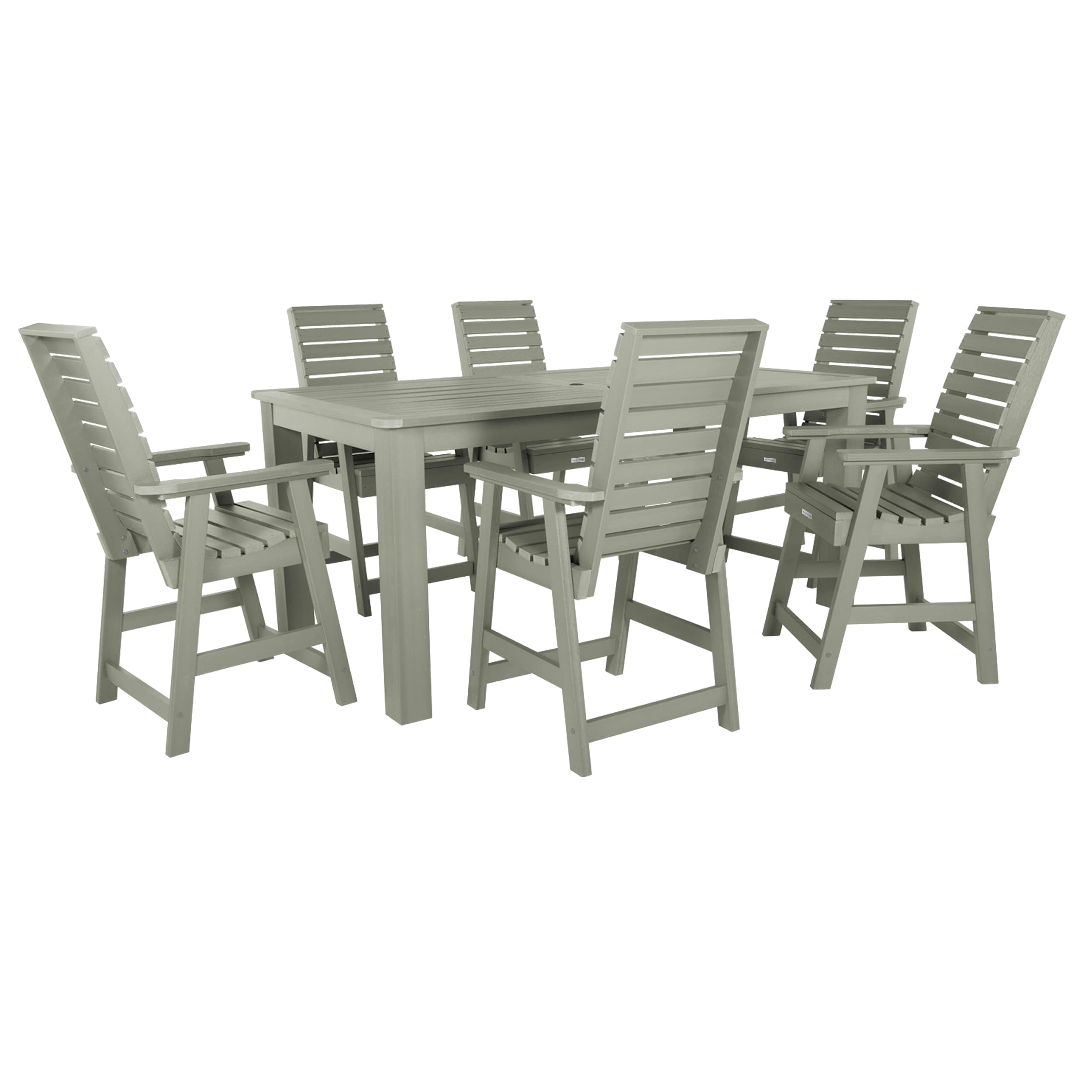 Ensemble de salle à manger d'extérieur 7 pièces HIGHWOOD - Table 42 x 84