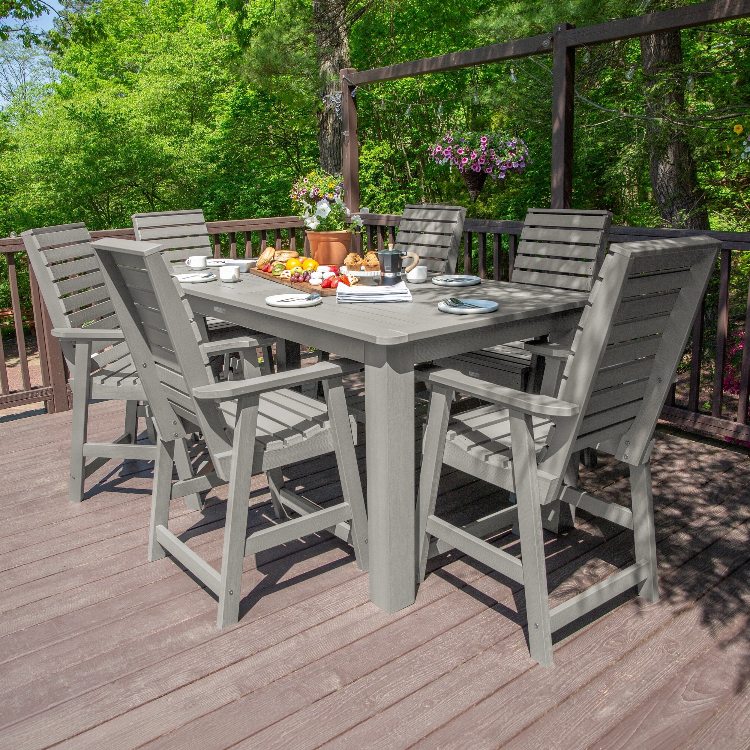 Ensemble de salle à manger d'extérieur 7 pièces HIGHWOOD - Table 42 x 84