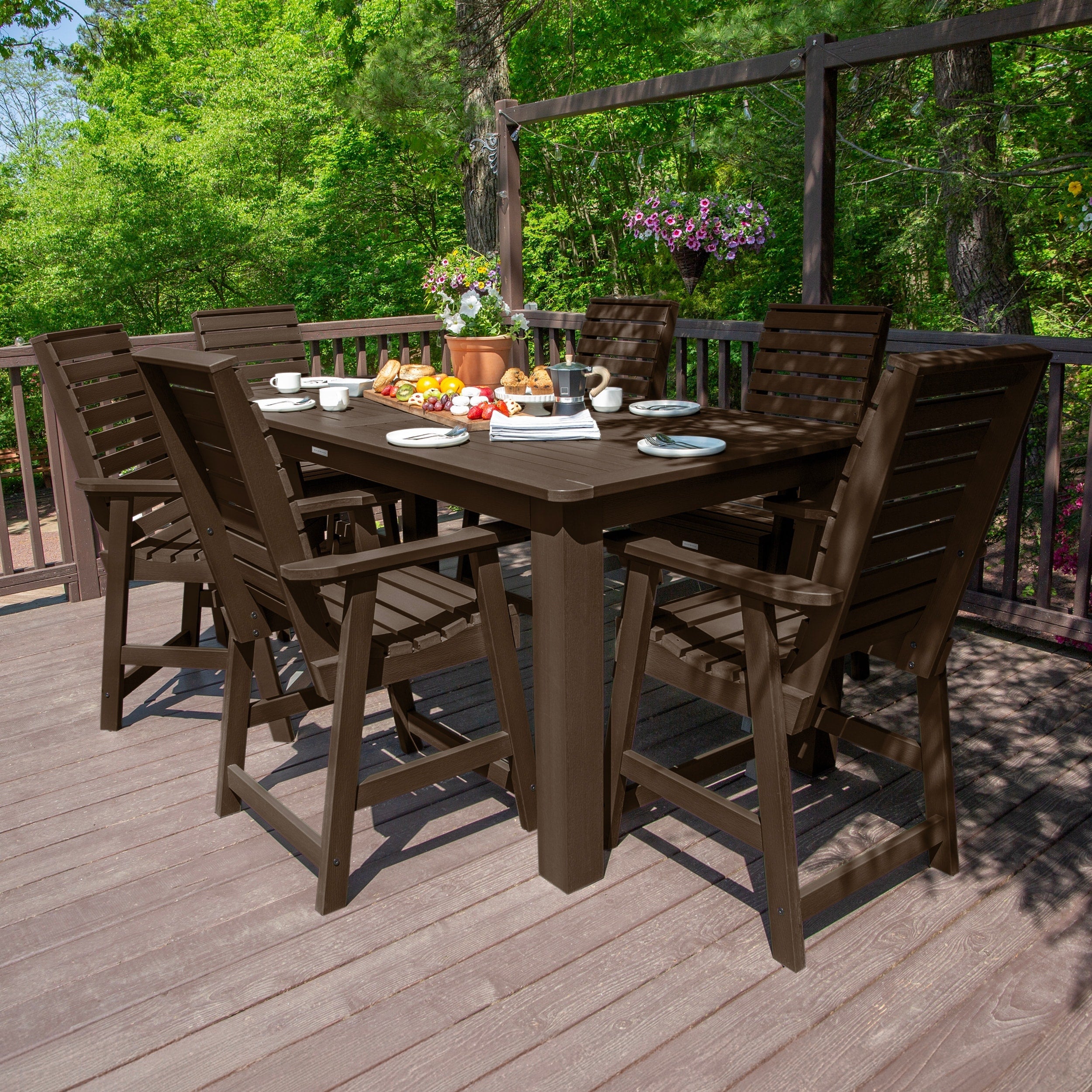 Ensemble de salle à manger d'extérieur 7 pièces HIGHWOOD - Table 42 x 84