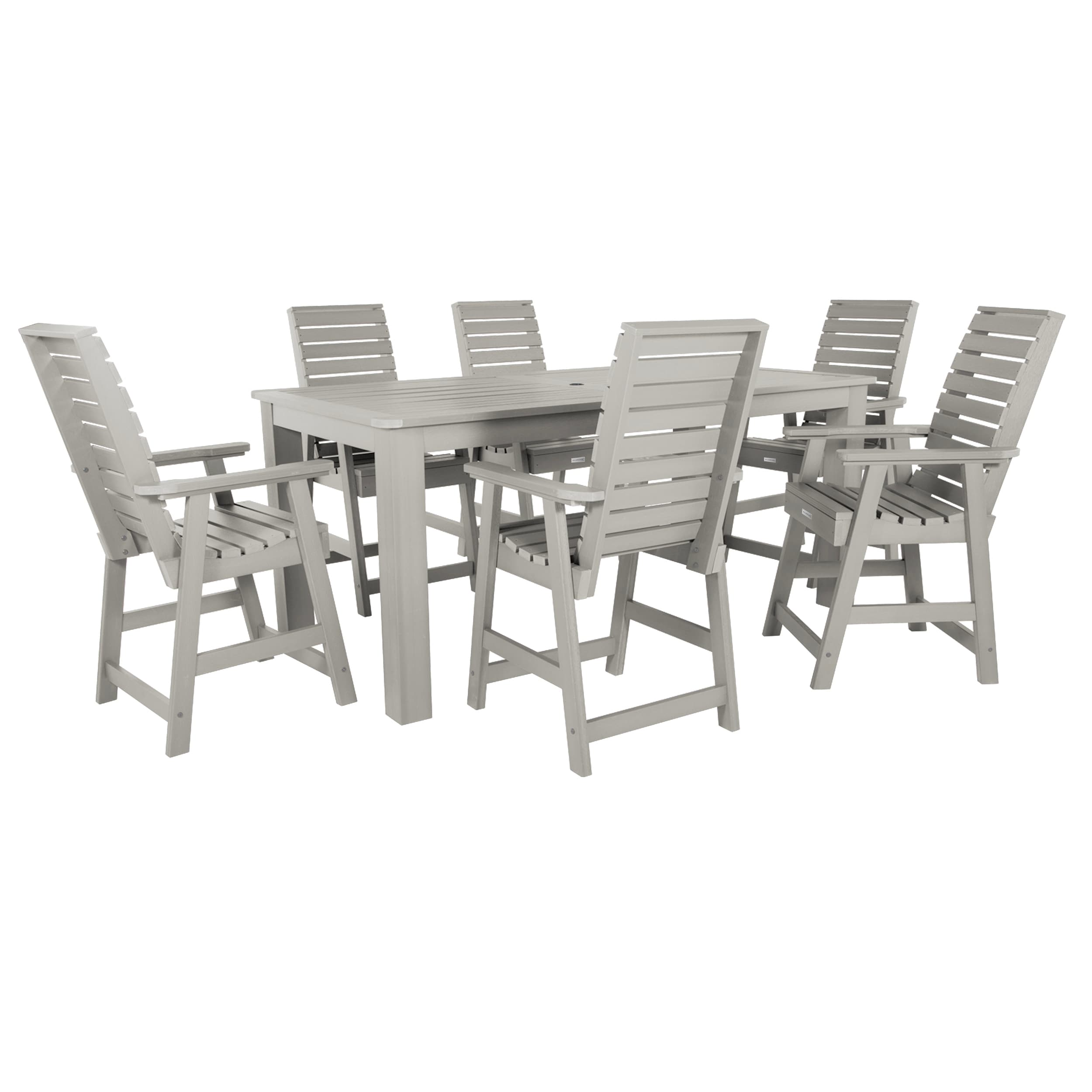 Ensemble de salle à manger d'extérieur 7 pièces HIGHWOOD - Table 42 x 84