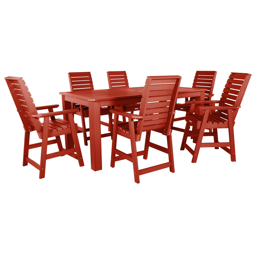 Ensemble de salle à manger d'extérieur 7 pièces HIGHWOOD - Table 42 x 84