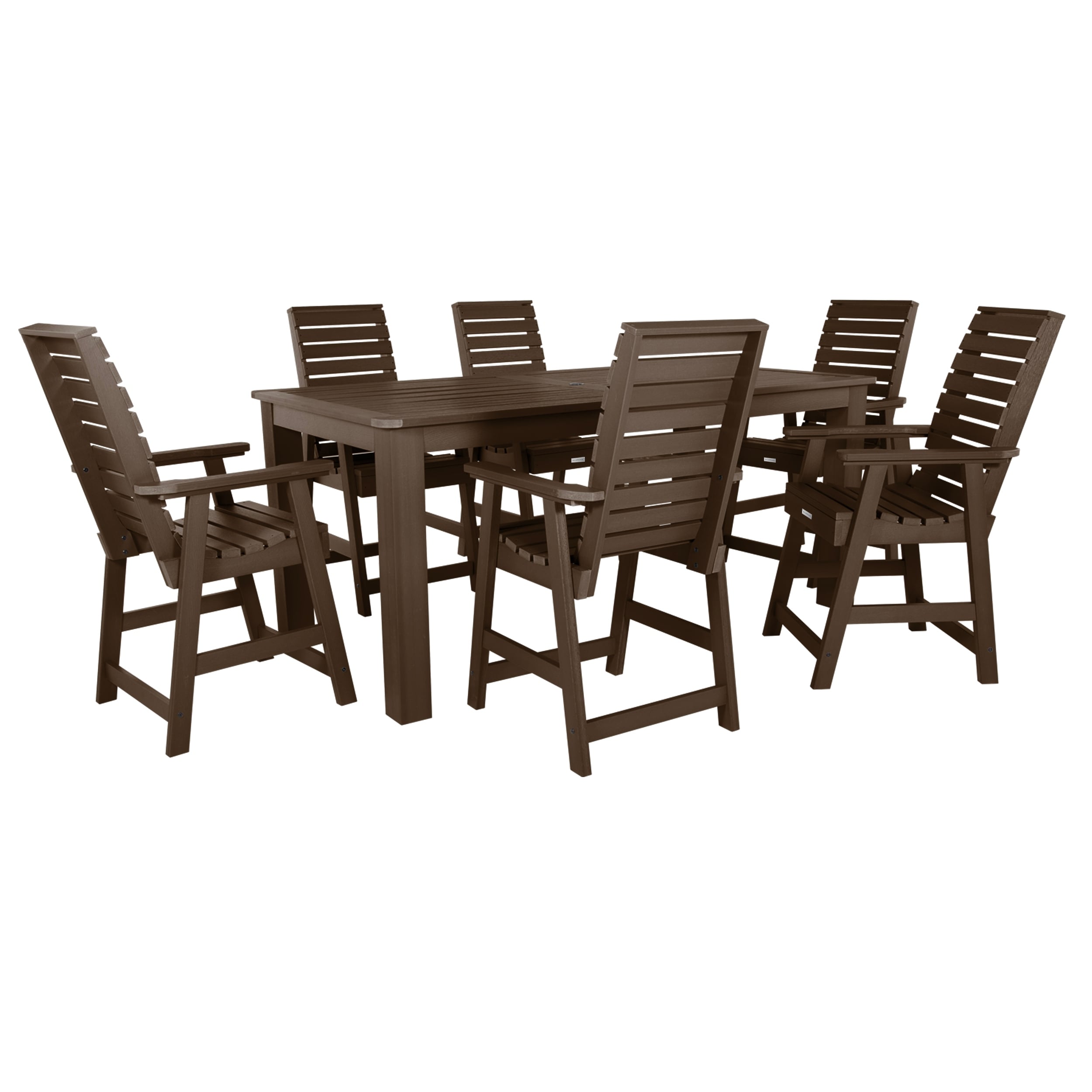 Ensemble de salle à manger d'extérieur 7 pièces HIGHWOOD - Table 42 x 84