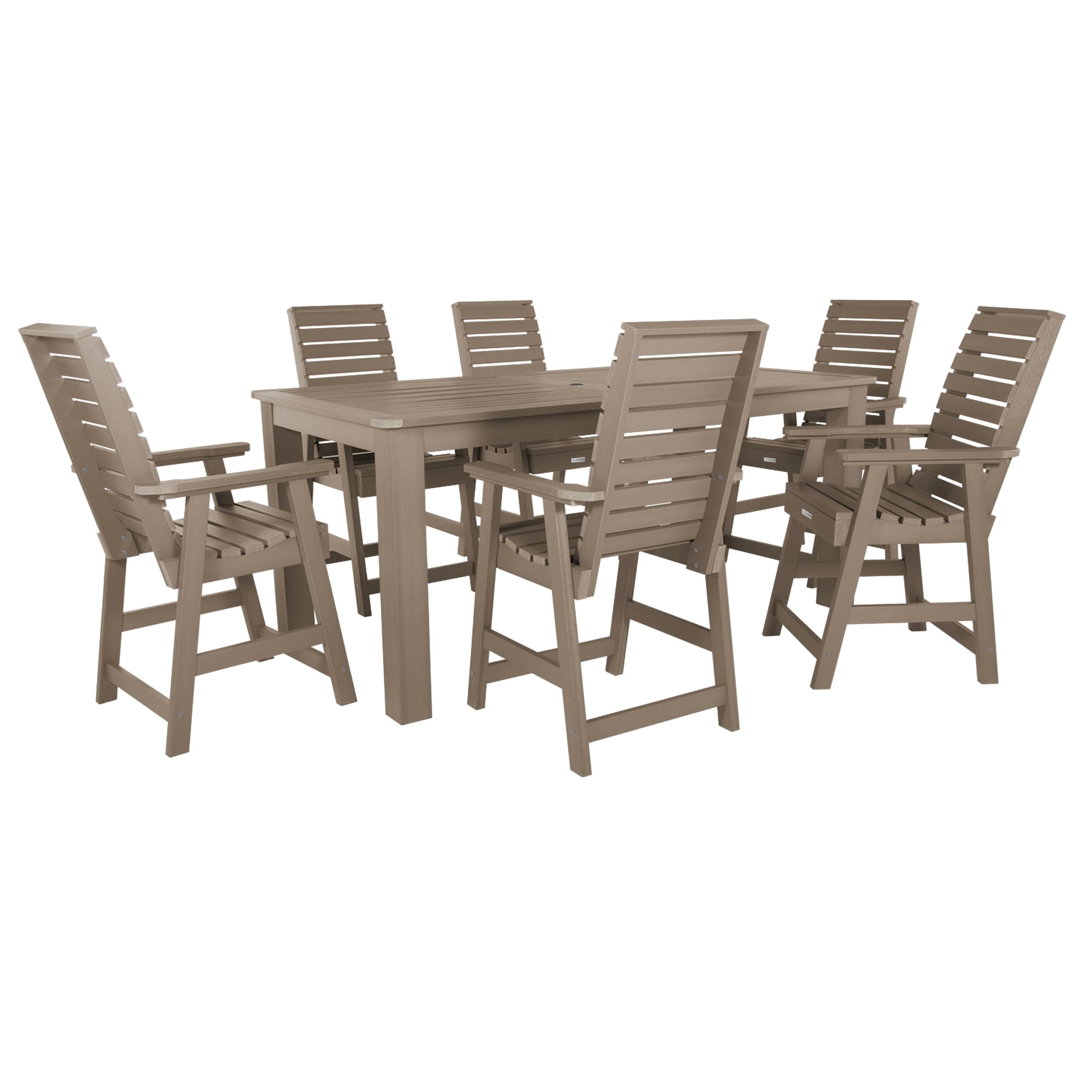 Ensemble de salle à manger d'extérieur 7 pièces HIGHWOOD - Table 42 x 84