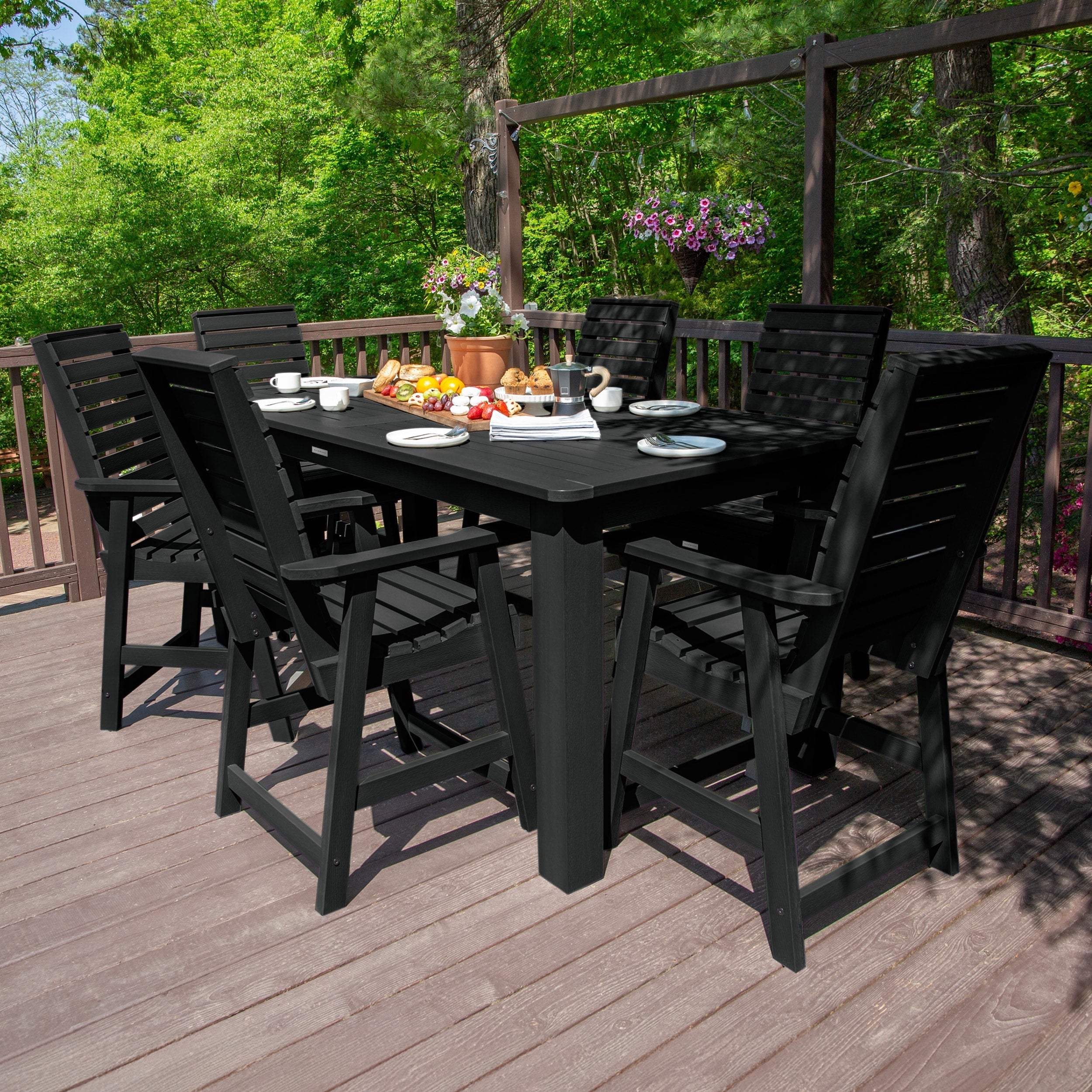 Ensemble de salle à manger d'extérieur 7 pièces HIGHWOOD - Table 42 x 84