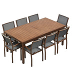 Ensemble de salle à manger d'extérieur extensible HIGOLD Carlo pour 8 personnes, avec trou pour parasol