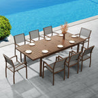 Ensemble de salle à manger d'extérieur extensible HIGOLD Carlo pour 8 personnes, avec trou pour parasol