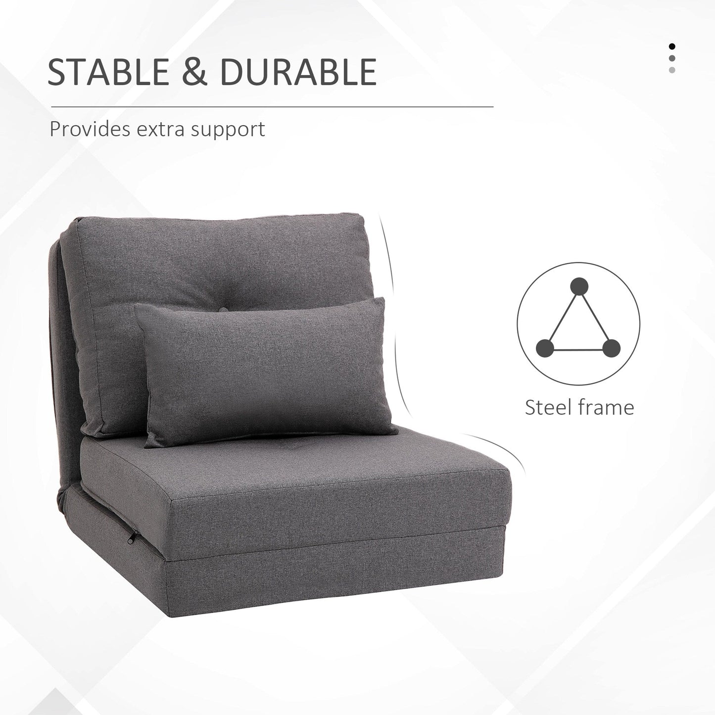 Fauteuil convertible et pliable rembourré HOMCOM, canapé-lit de sol
