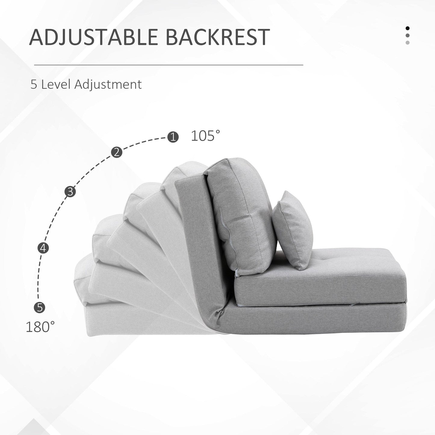 Fauteuil convertible et pliable rembourré HOMCOM, canapé-lit de sol