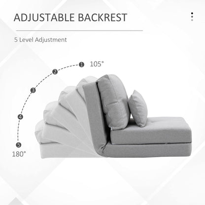 Fauteuil convertible et pliable rembourré HOMCOM, canapé-lit de sol