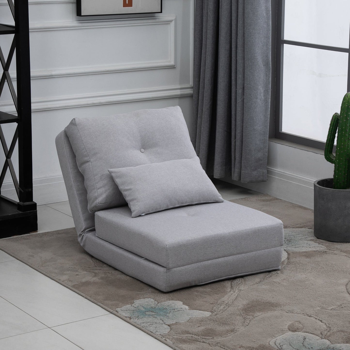 Fauteuil convertible et pliable rembourré HOMCOM, canapé-lit de sol