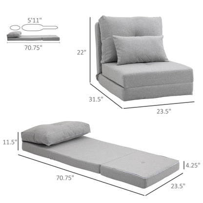 Fauteuil convertible et pliable rembourré HOMCOM, canapé-lit de sol