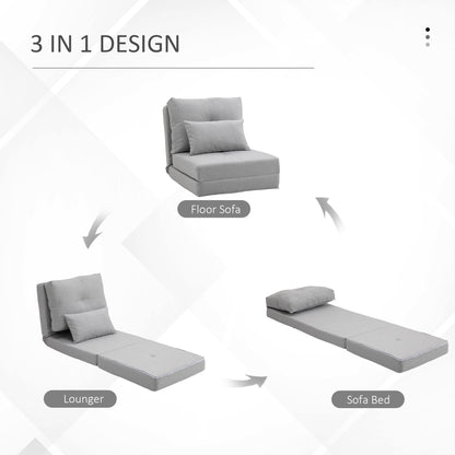 Fauteuil convertible et pliable rembourré HOMCOM, canapé-lit de sol