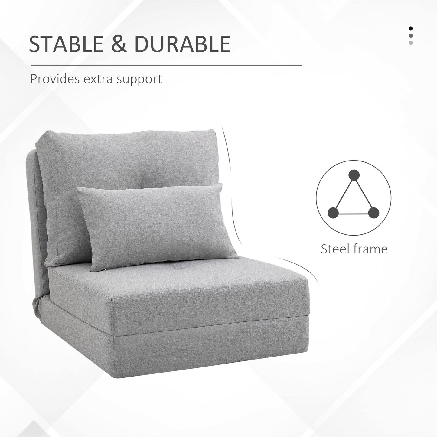 Fauteuil convertible et pliable rembourré HOMCOM, canapé-lit de sol