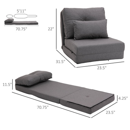 Fauteuil convertible et pliable rembourré HOMCOM, canapé-lit de sol