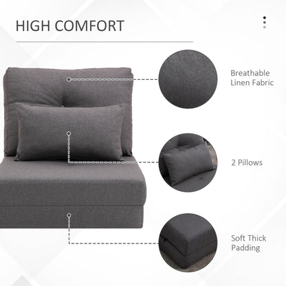 Fauteuil convertible et pliable rembourré HOMCOM, canapé-lit de sol