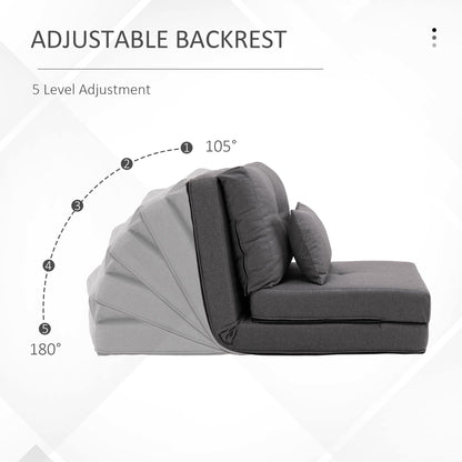 Fauteuil convertible et pliable rembourré HOMCOM, canapé-lit de sol