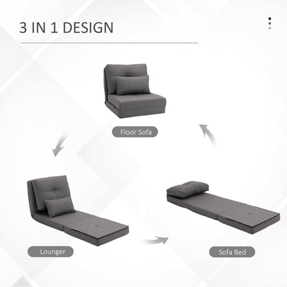 Fauteuil convertible et pliable rembourré HOMCOM, canapé-lit de sol