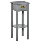 HOMCOM 2-Tier Night Stand with Drawer, Narrow End Table with Bottom Shelf, for Living Room or Bedroom