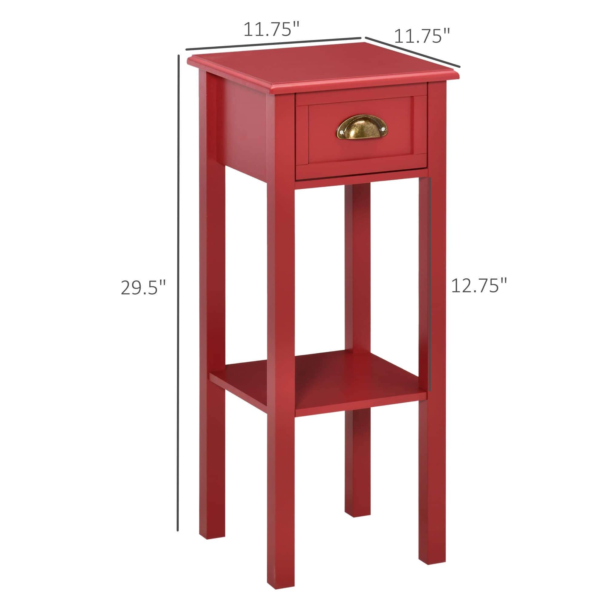 Table de chevet HOMCOM à 2 niveaux avec tiroir, table d'appoint étroite avec étagère inférieure, pour salon ou chambre