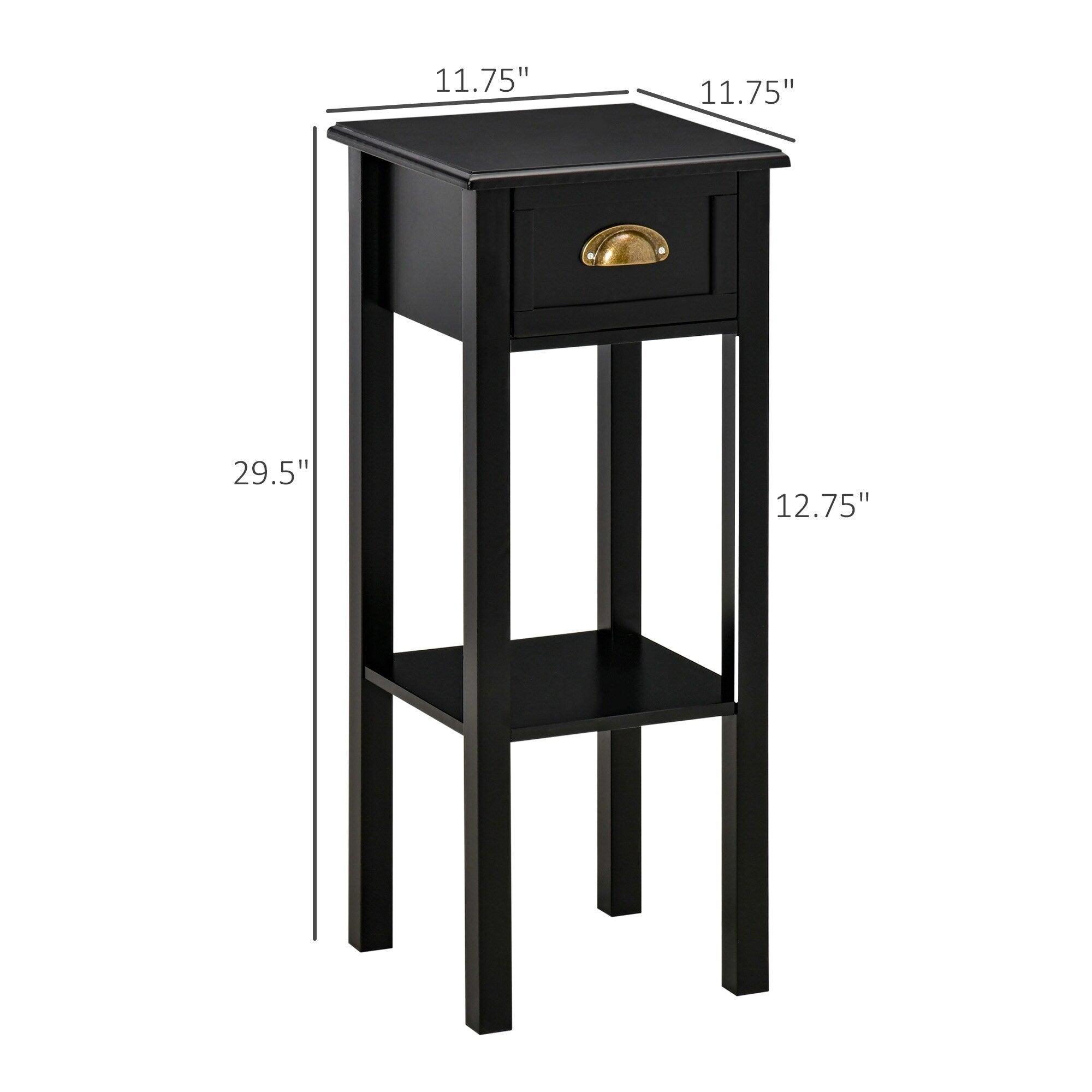 Table de chevet HOMCOM à 2 niveaux avec tiroir, table d'appoint étroite avec étagère inférieure, pour salon ou chambre