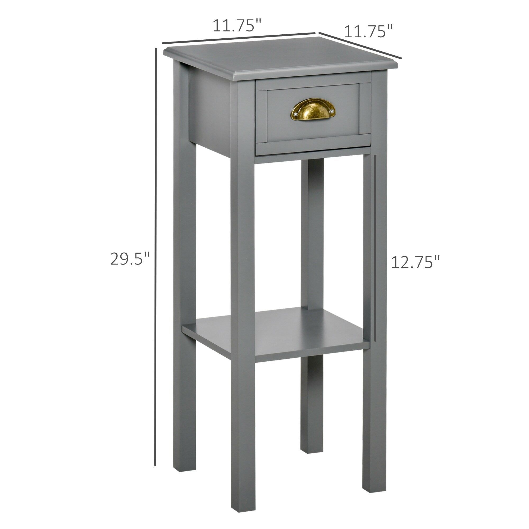 Table de chevet HOMCOM à 2 niveaux avec tiroir, table d'appoint étroite avec étagère inférieure, pour salon ou chambre