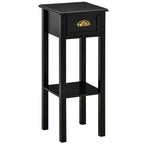 HOMCOM 2-Tier Night Stand with Drawer, Narrow End Table with Bottom Shelf, for Living Room or Bedroom