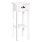 HOMCOM 2-Tier Night Stand with Drawer, Narrow End Table with Bottom Shelf, for Living Room or Bedroom