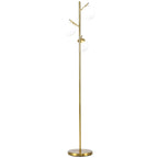 Lampadaire moderne HOMCOM à 3 lampes pour salon, lampadaire arbre pour chambre avec abat-jour globe, base en acier, doré