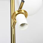 Lampadaire moderne HOMCOM à 3 lampes pour salon, lampadaire arbre pour chambre avec abat-jour globe, base en acier, doré