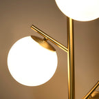 Lampadaire moderne HOMCOM à 3 lampes pour salon, lampadaire arbre pour chambre avec abat-jour globe, base en acier, doré