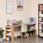 Bureau d'ordinateur rotatif moderne en L avec étagères HomCom