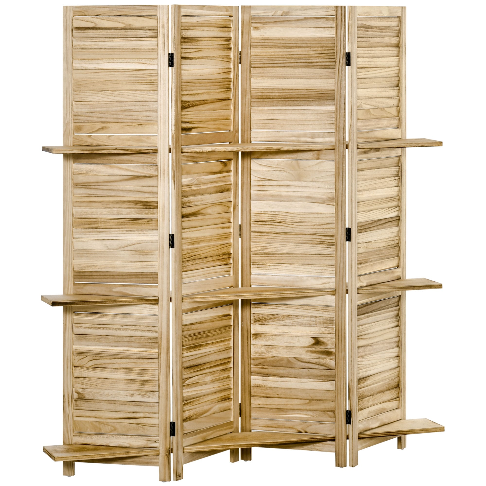 HOMCOM Cloison de séparation pliable à 4 panneaux, 1,6 m de haut, écran de confidentialité autoportant pour chambre à coucher intérieure - 63,75 x 0,75 x 67